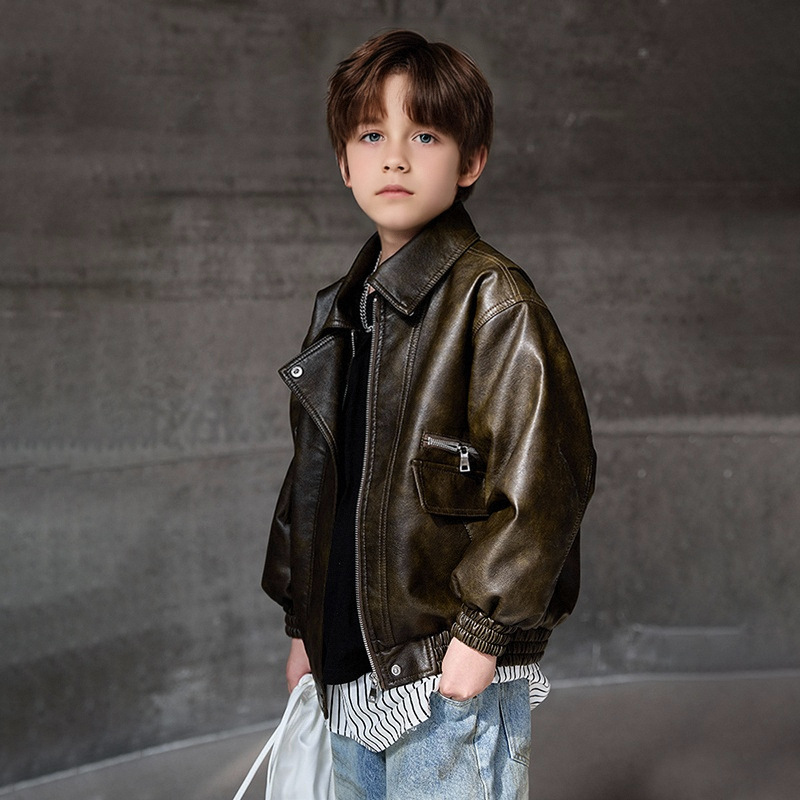 Streetwear Brand Designer - Boys Dark Green Waterproof Windproof Coat
