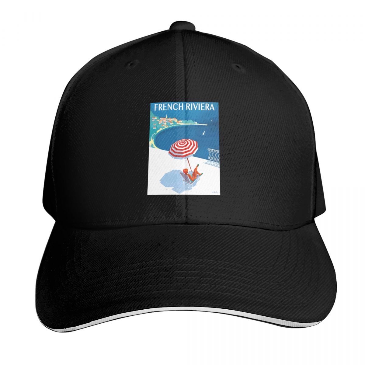 Cap Streetwear Brand - French Riviera 1954 Vintage Travel Poster