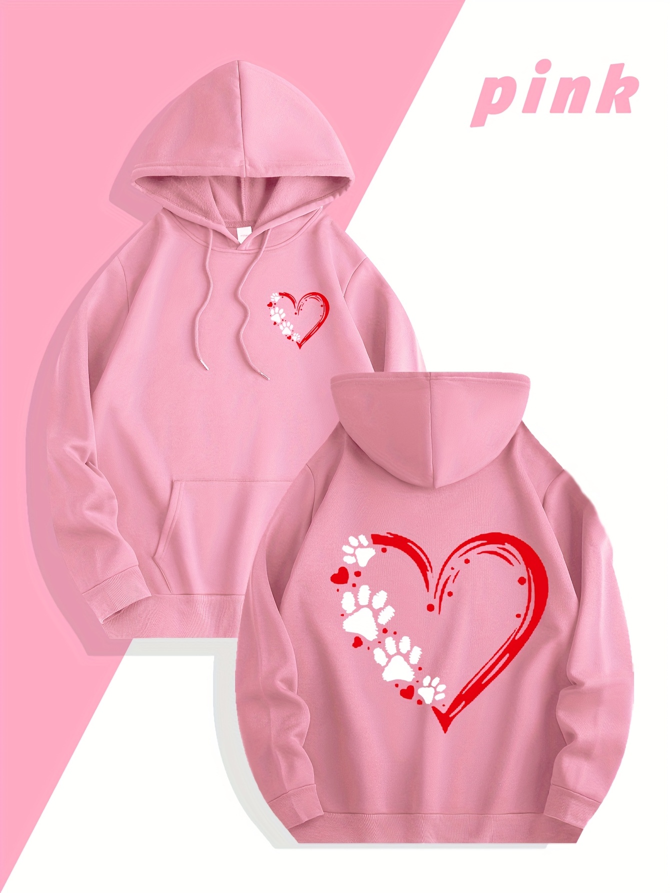 Streetwear Brand Hoodie - Autumn/Winter Streetwear Brand Heart Print Men's